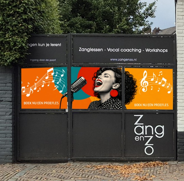 De toegangspoort van Zang en Zo aan Kerkstraat 34 in Berkel-Enschot
